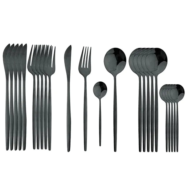 24Pcs Stainless Steel Cutlery Set