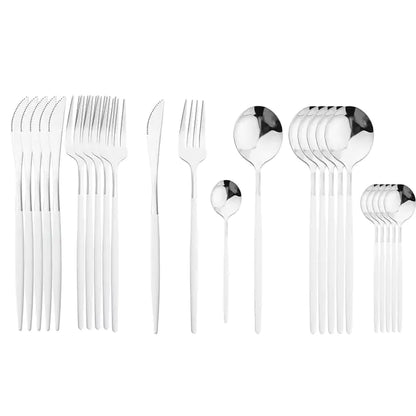 24Pcs Stainless Steel Cutlery Set